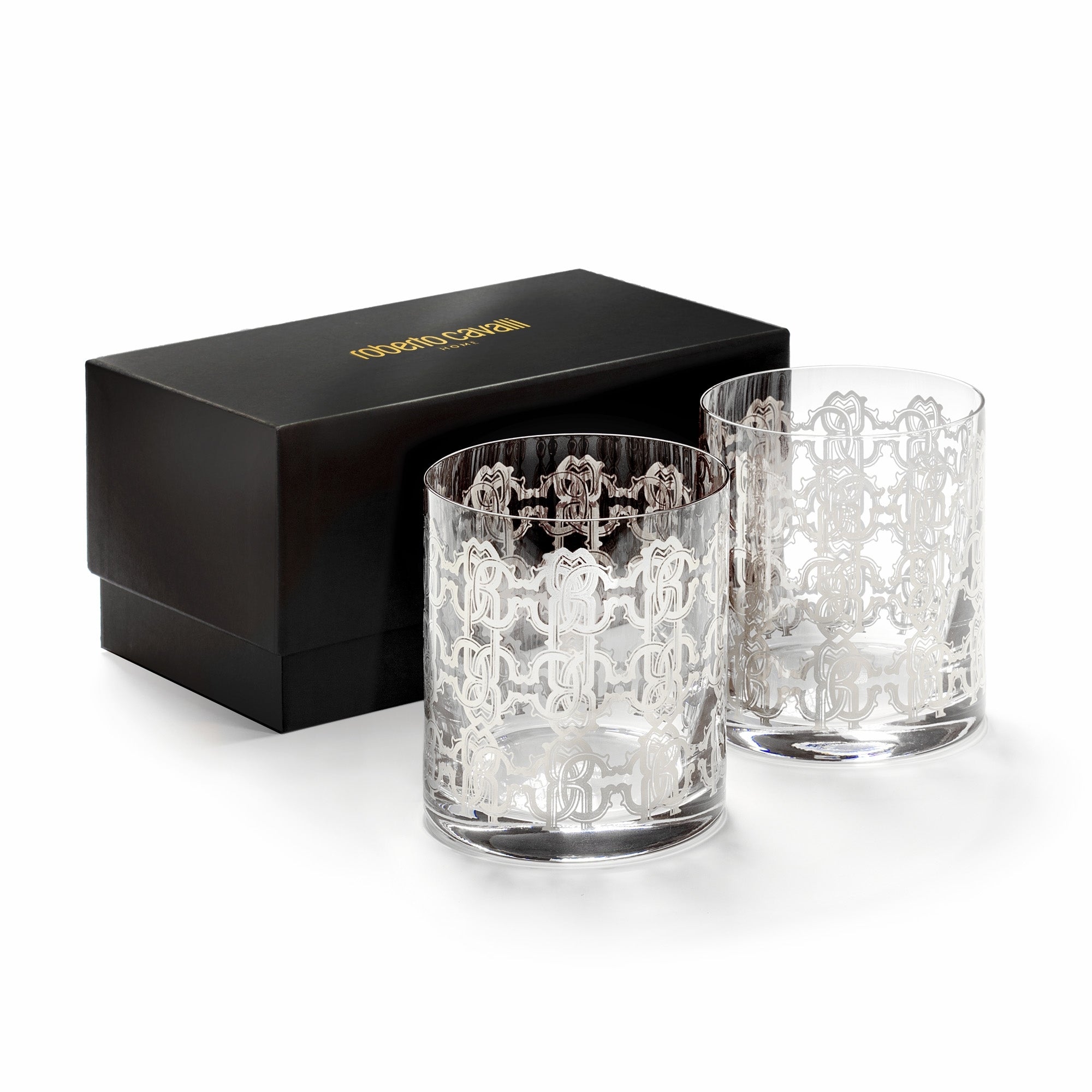 ROBERTO CAVALLI - BICCHIERE TRASPARENTE D.O.F. / DOUBLE OLD FASHION TRASPARENT GLASS 73,20 2 146,40 - SET 2 PZ